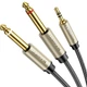 Аудіо кабель UGREEN AUX 3.5mm TRS to Dual 6.35mm TS Audio Cable 1m Grey (UGR-10613) - зображення 1