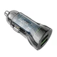 Автомобільний зарядний пристрій Hoco Z47 Transparent Discovery Edition 18W Black with AM/MicroB (6931474782236) - изображение 4