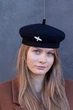 Берет женский из кашемира с птицей D.Hats черного цвета - изображение 1