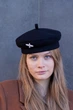 Берет женский из кашемира с птицей D.Hats черного цвета - изображение 6