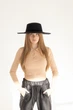 Шляпа фетровая канотье D.Hats с полями 10 см цвет черный - изображение 7