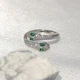 Кольцо серебряное с кристаллами в виде змеи "Мелинда" - изображение 1