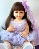Кукла 55 см ручной работы большая виниловая Reborn Baby Doll с настоящими темными волосами и красивыми глазами - изображение 1