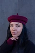 Берет женский из кашемира D.Hats бордового цвета - изображение 6