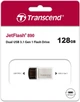 Флеш память USB Transcend JetFlash 890 128GB USB 3.1 Gen1 + Type-C Silver (TS128GJF890S) - изображение 5