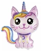 Фольгированный шар мини-фигура Flexmetal Кот Единорог 14" 15181 - изображение 2