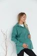 Женская рубашка для беременных стиля oversize из микровельвета Varna размер 2XL-3XL Lullababe темно-оливковая - изображение 6