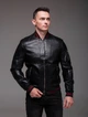 Куртка шкіряна R.A. Bomber кишеня на рукаві чорна 2287bl 54 - зображення 5