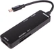 USB-хаб Maxxter USB-C - 2xUSB-A 2.0 1xUSB-A 3.0 SD MicroSD (HU3C-3PTF-01) - изображение 1