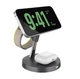 Бездротова зарядна док-станція TIMESS T269D зарядний пристрій 3в1 для IPhone / Samsung / Apple Watch / Galaxy Watch / AirPods / Galaxy Buds, чорна (94983229) - зображення 5