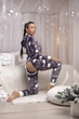Тепла жіноча піжама з карманом на попі та капюшоном SweetJama Frozy Meow фіолетова XL - зображення 3