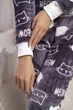 Тепла жіноча піжама з карманом на попі та капюшоном SweetJama Frozy Meow фіолетова XL - зображення 7