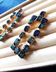Серьги бижутерия длинные в камнях Jeweston Синие - изображение 6