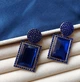 Серьги бижутерия Большие камни Accessories Синие - изображение 4