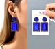 Серьги бижутерия Большие камни Accessories Синие - изображение 5