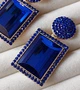 Серьги бижутерия Большие камни Accessories Синие - изображение 8