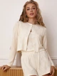 Кофта женская пижамная из трикотажа Ангора свободного кроя с открытой горловиной Seventeen S-M Молочная 2238.6235 - изображение 1