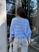 Женский легкий свитер голубого цвета 30282 One Size - изображение 4