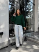 Женский легкий свитер зеленого цвета 30286 One Size - изображение 1