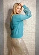 Теплий джемпер прямого покрою di classe бірюзовий M-XL 12-482 - изображение 6