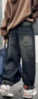 Джинсы скейтеры JDYZ теплые широкие для мальчика 11-17 лет багги на флисе , Синий 158 - изображение 2