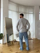 Піжама тепла COSY з начосом унісекс Sunday(штани+лонгслів) L клітинка блакитна KMW05 - зображення 4