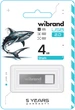 Флеш память USB Wibrand Shark 4GB USB 2.0 Silver (WI2.0/SH4U4S) - изображение 2