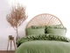 Постільна білизна Limasso Stonewashed Exclusive Ranforse 200 х 220 см Olive - зображення 1