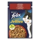 Вологий корм FELIX Sensations Jellies для дорослих котів шматочки в желе з яловичиною та томатами 85 г - зображення 1