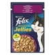 Вологий корм FELIX Sensations Jellies для дорослих котів шматочки в желе з качкою та шпинатом 85 г - изображение 1
