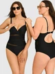 Жіночий злитий купальник Sisianna 253904-33 чорний 2XL - зображення 2