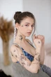 Тимчасове тату Arley Sign Квітковий метелик (1414) - зображення 2