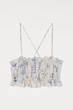 Топ H&M 1003481 XL білий квіти - изображение 1