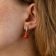 Серьги с кораллом (желтое золото) с08548 Онікс - изображение 4