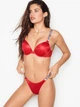Трусики Victoria's Secret стринги со стразами красные S - изображение 2