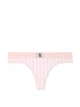 Хлопковые трусики Victoria's Secret Cotton Shine Patch Thong Panty розовые в полоску размер M - изображение 2
