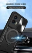 Чехол Magnetic Shield для Motorola Moto E14 бампер противоударный с подставкой кольцом Black - изображение 2