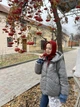 Шапка - капюшон теплая вязаная женская, теплый чепчик с завязками шерстяной Красный - изображение 2
