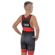 Трико для борьбы детское Ukraine SP-Sport 6605 размер 6XS (133-137см) Black-Red - изображение 4