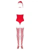 Сексуальный эротический новогодний костюм Obsessive Kissmas teddy Красный L/XL (SX1153) - изображение 4