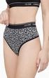 Трусики стрінги Calvin klein ck one з високою посадкою чорно-білі S - изображение 1