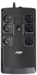 Джерело песперебійного живлення FSP NanoFit 600 600ВА/360Вт SCHUKO USB/2хUSB 5V/1A Max AVR Black (PPF3602303) - зображення 2