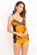 Жіноча піжама з мереживними вставками 8144-6815 Grace mustard Anabel Arto S yellow (6000006196305) - изображение 3