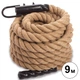 Канат для лазанья из сизаля с креплением Combat Battle Rope Zelart FI-0910-9 9м коричневый - изображение 1