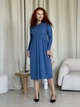 Платье в рубчик длинное осеннее женское Merlini Донато 700001391 2XL-3XL Синее (700001391_3) - изображение 11