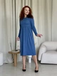 Платье в рубчик длинное осеннее женское Merlini Донато 700001391 2XL-3XL Синее (700001391_3) - изображение 12