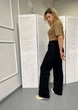 Стильные Брюки палаццо флисовые удлиненные Ballet Grace S Черные - изображение 2