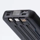 Компактный магнитный повербанк с беспроводной зарядкой Power bank 10000mah зарядка magsafe USB-С/USB-A/microUSB/Apple Lightning 3 шнура в комплекте - изображение 2