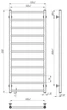 Рушникосушка водяна HEATPRO Dike P11 1200x500 (Чорний, Нижнє підключення) ( CH-DI120050011WBA ) - зображення 3