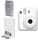 Фотокамера мгновенной печати Fujifilm INSTAX Mini 12 Clay White / картридж / фотобумага 10 фото / фотоальбом - изображение 1